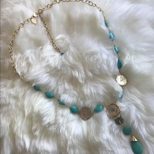 Chico coin turquoise lariat necklace